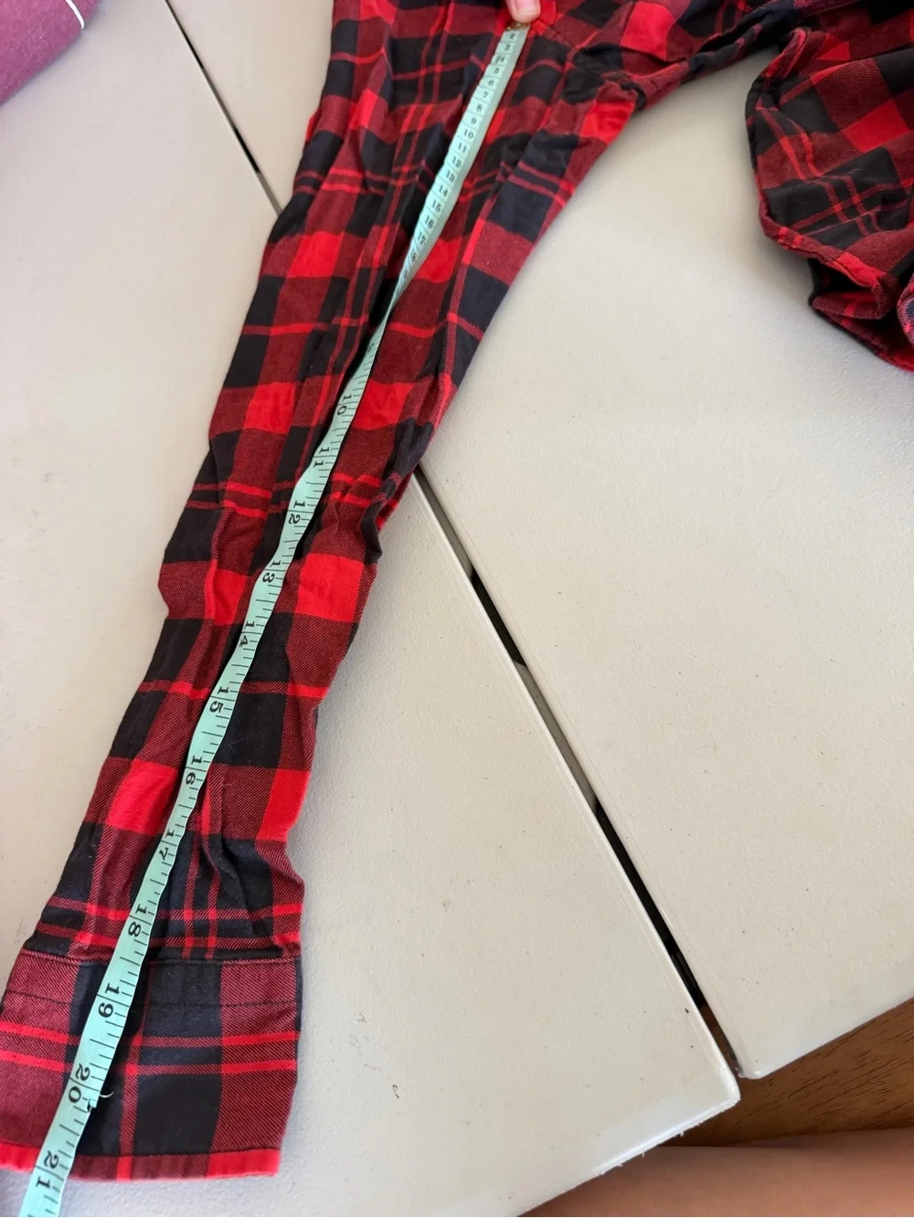 Banana Republic Red and Black Plaid Button-Down Shirt